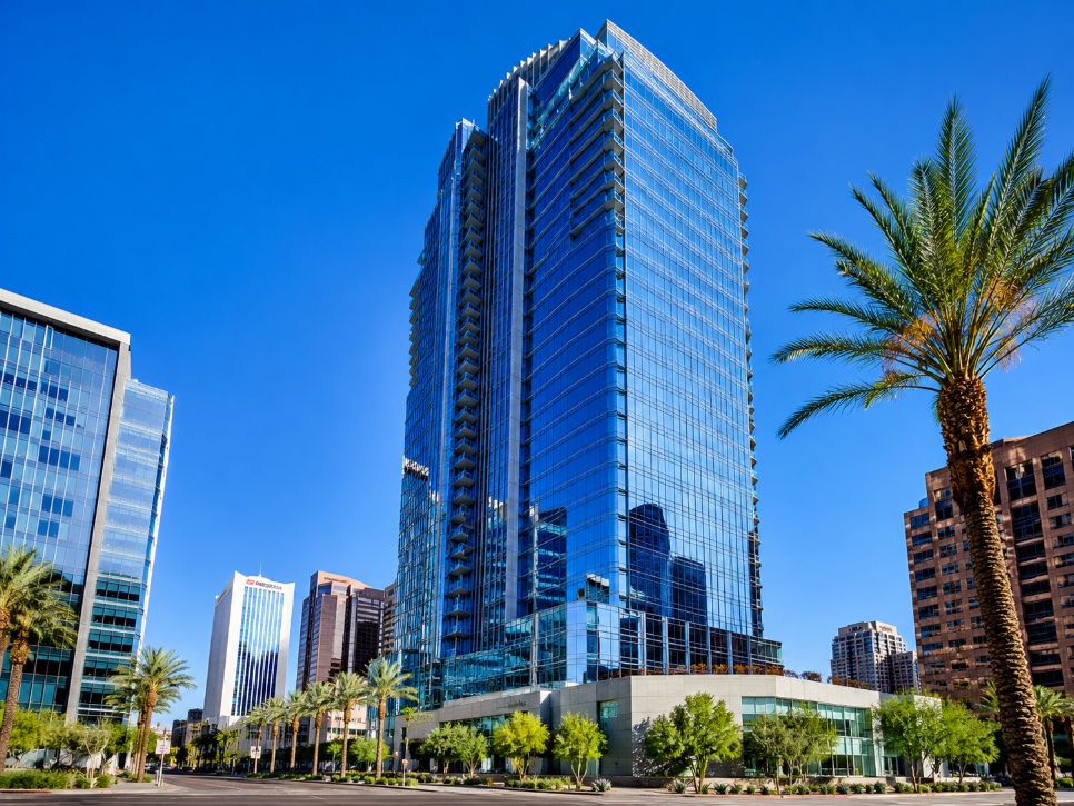 Downtown tower, floors 1–12